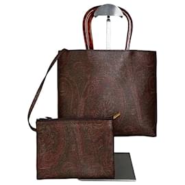Tote in tela rivestita Etro Paisley Vintage Bordeaux Ruggine