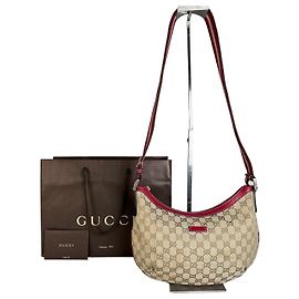 Borsa a Spalla Vintage Gucci GG Supreme Beige Rosso