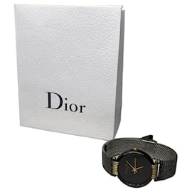 Orologio con bracciale in maglia di acciaio inossidabile Vintage Dior Nero Oro