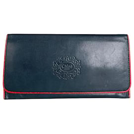Chloé Cartera de cuero vintage Chloe Azul marino Rojo Tono dorado
