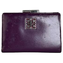 Vintage Givenchy Ledergeldbörse Lila Silber