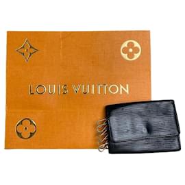Vintage Louis Vuitton Leder Schlüsselanhänger Schwarz Gold