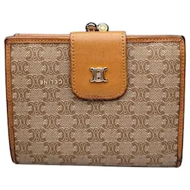 Céline Cartera Vintage Celine Monogram Canvas Beige Tan Dorado