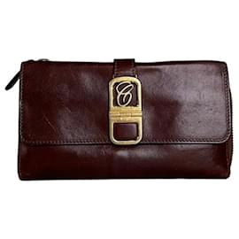 Chloé Cartera de cuero vintage Chloe Marrón oscuro Oro