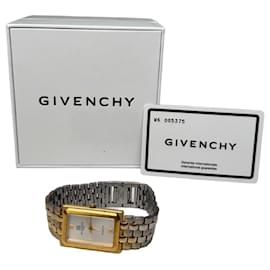 Vintage Givenchy Armbanduhr aus Edelstahl Silber Gold