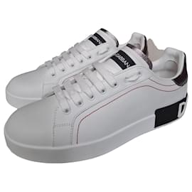 Dolce & Gabbana Portofino Leder-Sneaker Weiß