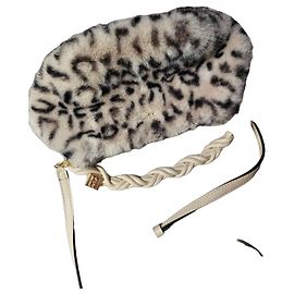 Borsa Ganni Mini Bou in finta pelliccia stampa leopardata