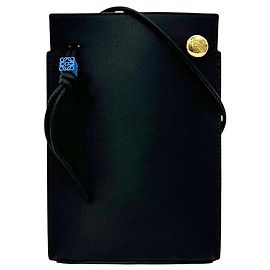 Borsa a tracolla in pelle nera Loewe