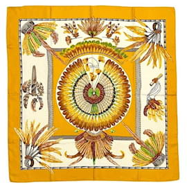 Sciarpa in seta gialla Hermes - Hermès
