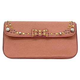 Clutch in pelle rosa Miu Miu