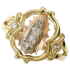Autre Marque 10K Goldring mit Cubic Zirconia