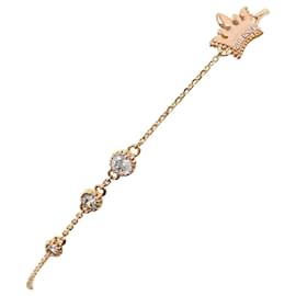 Autre Marque Bracciale con charm in oro 14K con zirconi cubici
