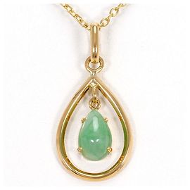 Autre Marque 18K Gelbgoldhalskette mit Jadeit