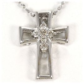 Autre Marque Colar de ouro branco 18K com diamante