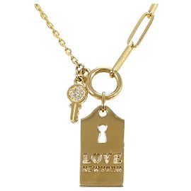 Autre Marque Collana in oro giallo 14K con zircone cubico