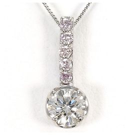 Autre Marque Collana in platino PT900 con diamante e pietra rosa
