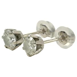Autre Marque Platin-Diamant-Steckohrringe