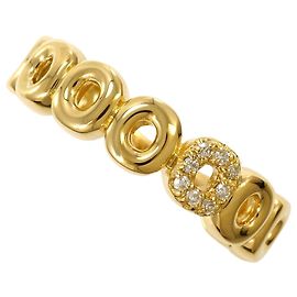 Autre Marque Anello a fascia in oro giallo 18K e diamanti