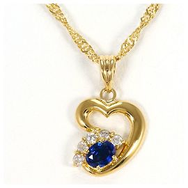 Autre Marque Collana in oro giallo 18K con zaffiro e diamante