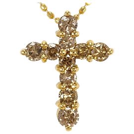 Autre Marque Collier en or jaune 18K avec diamant marron