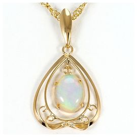 Autre Marque Colar de ouro amarelo 18K com opala