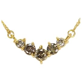 Autre Marque Collier en or jaune 18K avec diamant marron