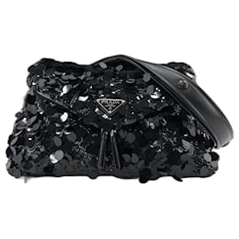 Borsa a tracolla nera Prada