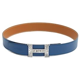 Hermès Gürtel T85 Constance 38 Unique Silver Tuareg H buckle Belt 30in Hermes