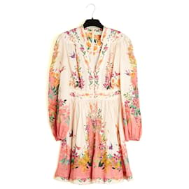 Abito Corto in Lino Zimmermann Bonita Pink FR38 UK10 US6 to 8