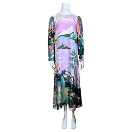 Autre Marque Munthe Midi-Kleid aus bedruckter Seide