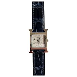Hermès H Hour Steel Watch HH1.210 with Two Straps
