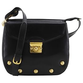 Salvatore Ferragamo Schultertasche aus schwarzem Kalbsleder