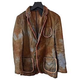 Alexander McQueen 05 AW Mudded Denim Blazer