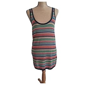 Zapa Multifarbiges Gestreiftes Strickkleid