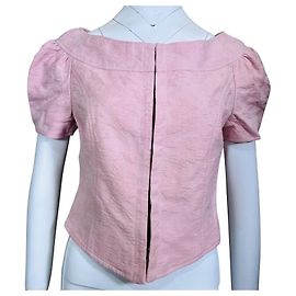 Vivienne Westwood Anglomania Cropped Jacke aus rosa Brokat