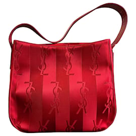 Bolsa de ombro Yves Saint Laurent em nylon com logotipo monograma