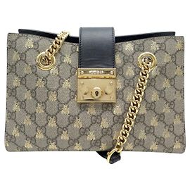 BORSA GUCCI PADLOCK SMALL CHAIN TOILE GG SUPREME ABEILLE 498156
