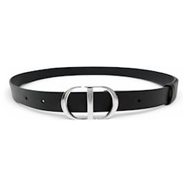 NEU CHRISTIAN DIOR LOGO CD SCHNALLA PALLADIUM 36 T 72 A 82 LEDER GÜRTEL - Christian Dior