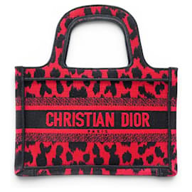 NUOVO SACCA A MANO CHRISTIAN DIOR TOTE BOOK MINI MIZZA LEOPARD ROSSO