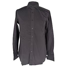 Camicia Tom Ford con bottoni in cotone grigio scuro