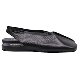 Ballerine slingback a punta quadrata in pelle nera Jil Sander