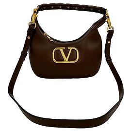 Red Valentino Borsa Hobo Valentino Garavani Stud Sign in pelle marrone
