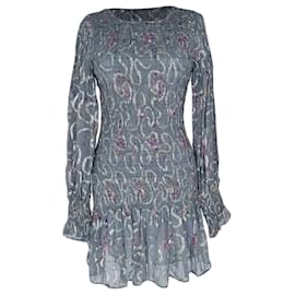 Vestido mini smock Scarlett de LoveShackFancy en seda multicolor
