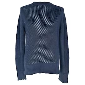 Tom Ford Häkelpullover aus Navy Blue Baumwolle
