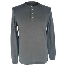 T-shirt Henley a maniche lunghe Tom Ford in cotone nero