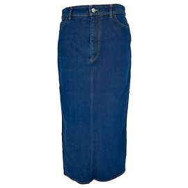 Falda midi vaquera de talle alto Victoria Beckham en algodón azul