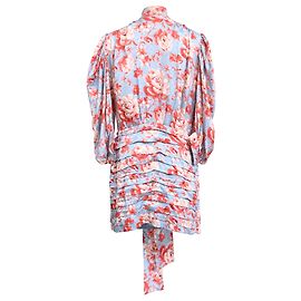 Vestido mini plisado con estampado floral Setubal de Magda Butrym en seda multicolor