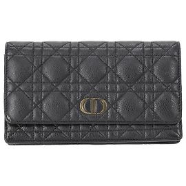 Pochette da cintura Cannage Caro Dior con catena in pelle nera