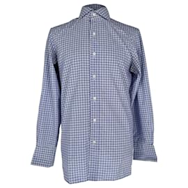 Camicia a bottoni a quadri Tom Ford in cotone blu