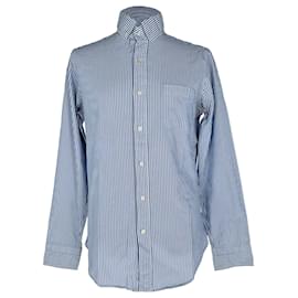 Camicia a righe con bottoni Tom Ford in cotone blu
